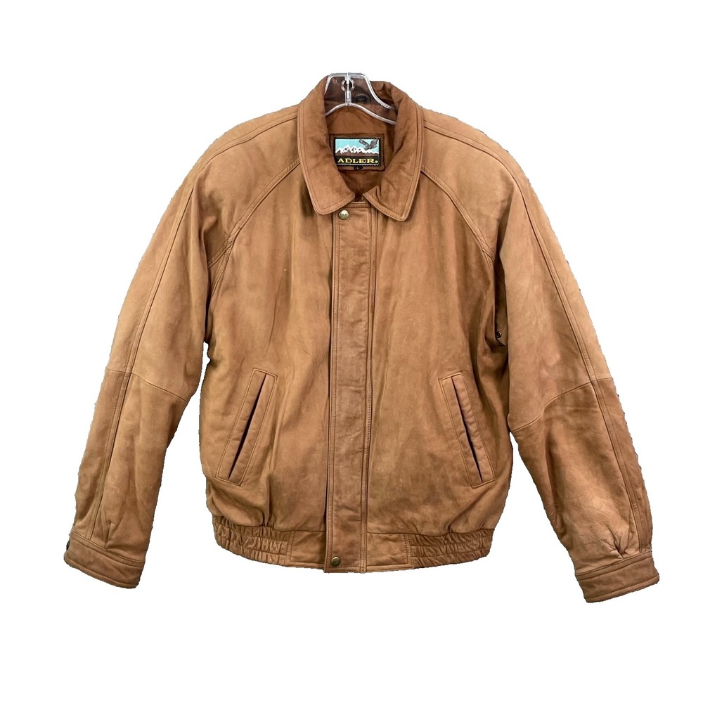 Vintage Adler Bomber Jacket Men Large Brown Suede Leather Retro Outdoor Gorpcore